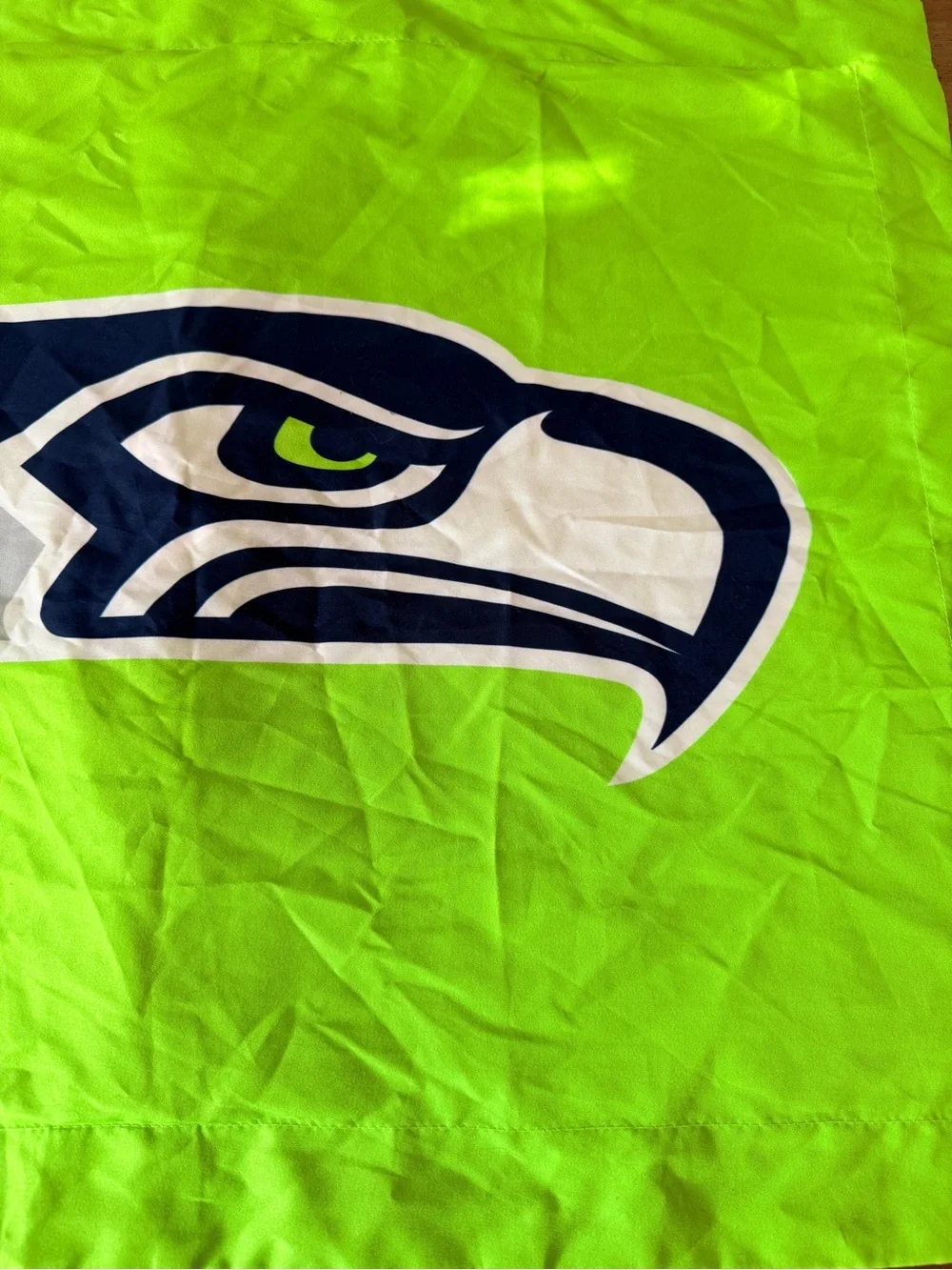 Officially licensed Seattle Seahawks standard pillow sham Green Blue Football